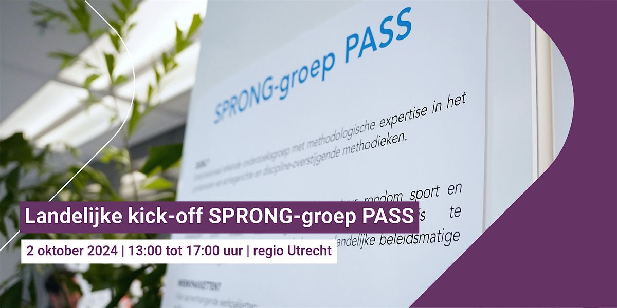 Landelijke kick-off SPRONG-Groep PASS