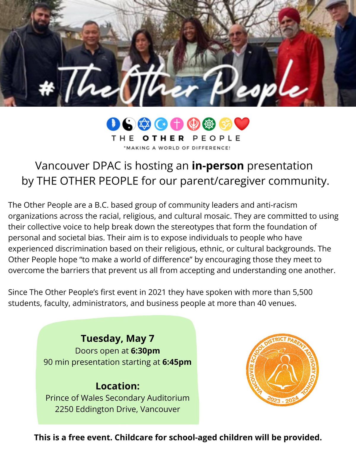 Vancouver DPAC parent education event: The Other People
