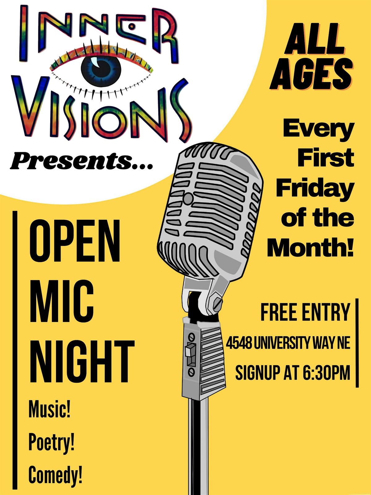 Open Mic Night at Innervisions Posters