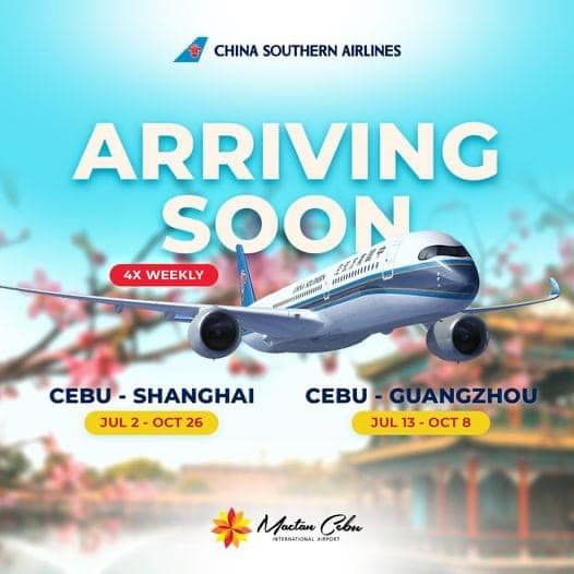 China Southern Airlines Resumes Direct Flights from Cebu to Shanghai and Guangzhou