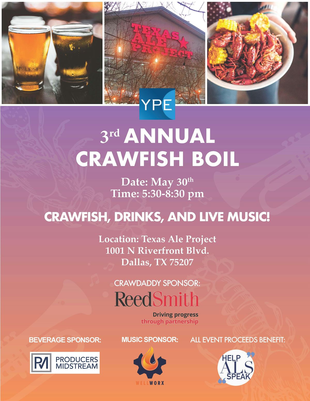 YPE Dallas Third Annual Crawfish Boil 2024 - Benefitting "Help ALS Speak"