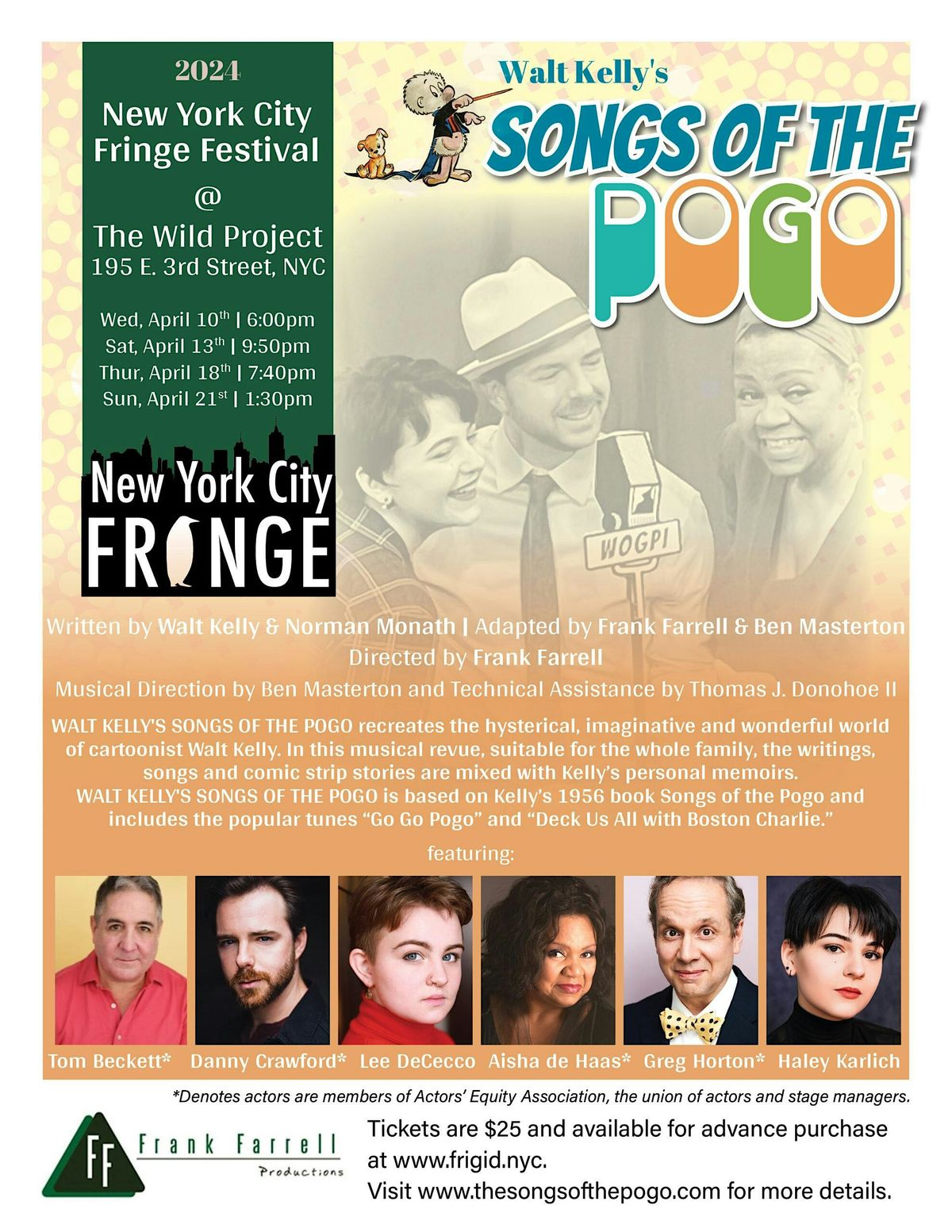 Walt Kellys Songs of the Pogo, wild project, New York, 10 April to 21 April