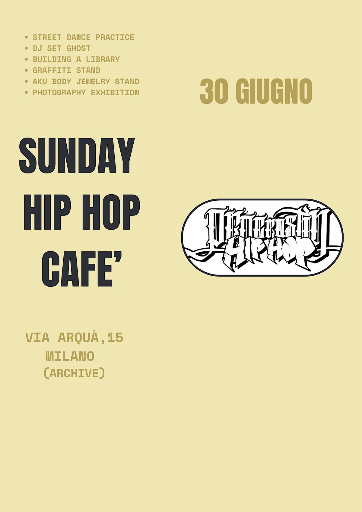 Sunday Hip Hop Caf\u00e8 - 30 giugno
