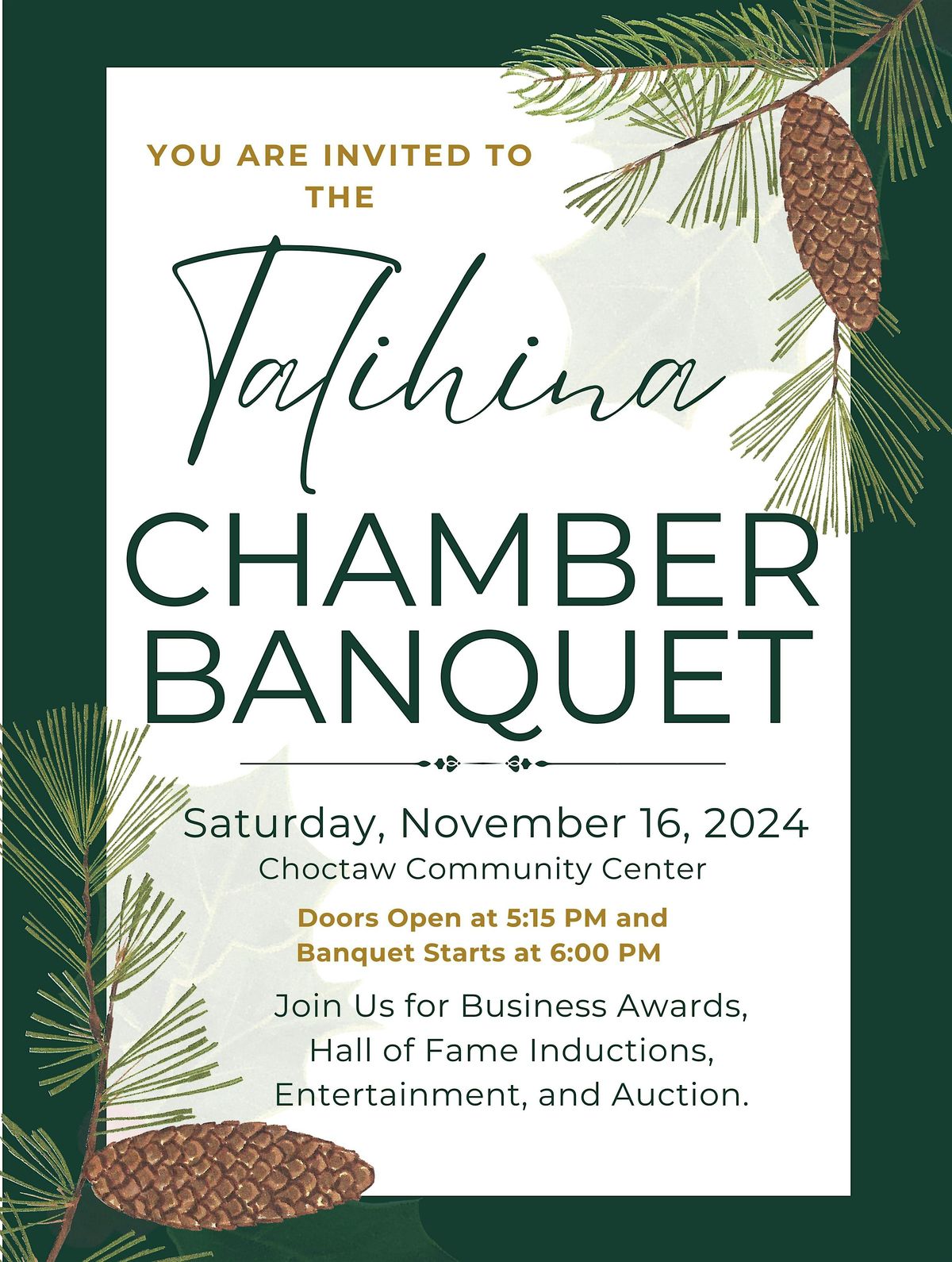 2024 Talihina Chamber Banquet & Hall of Fame, Choctaw Nation Community