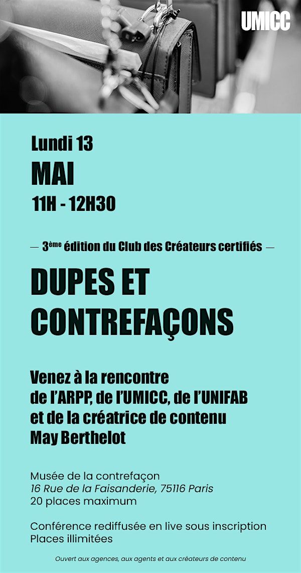 Live UMICC | Dupes et Contrefa\u00e7ons : Prot\u00e9gez vos Contenus !