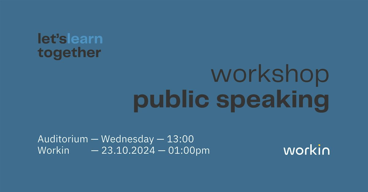 Public Speaking workshop