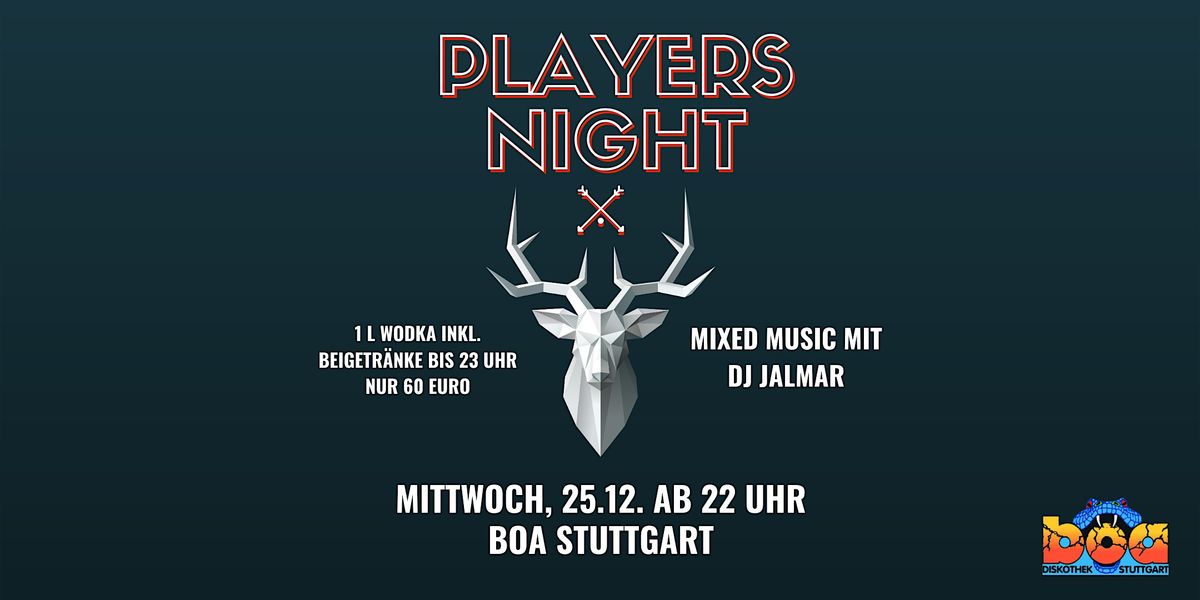 Players Night - die Kult-Weihnachtsparty in der Boa Mi, 25.12.2024