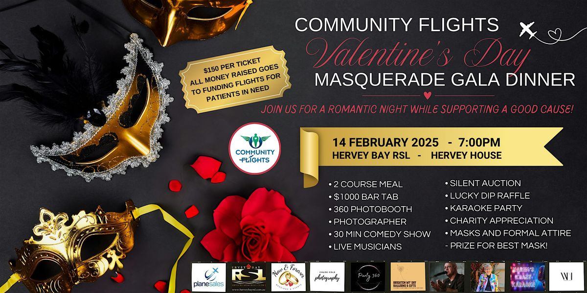 Community Flights Valentines Day Masquerade Gala