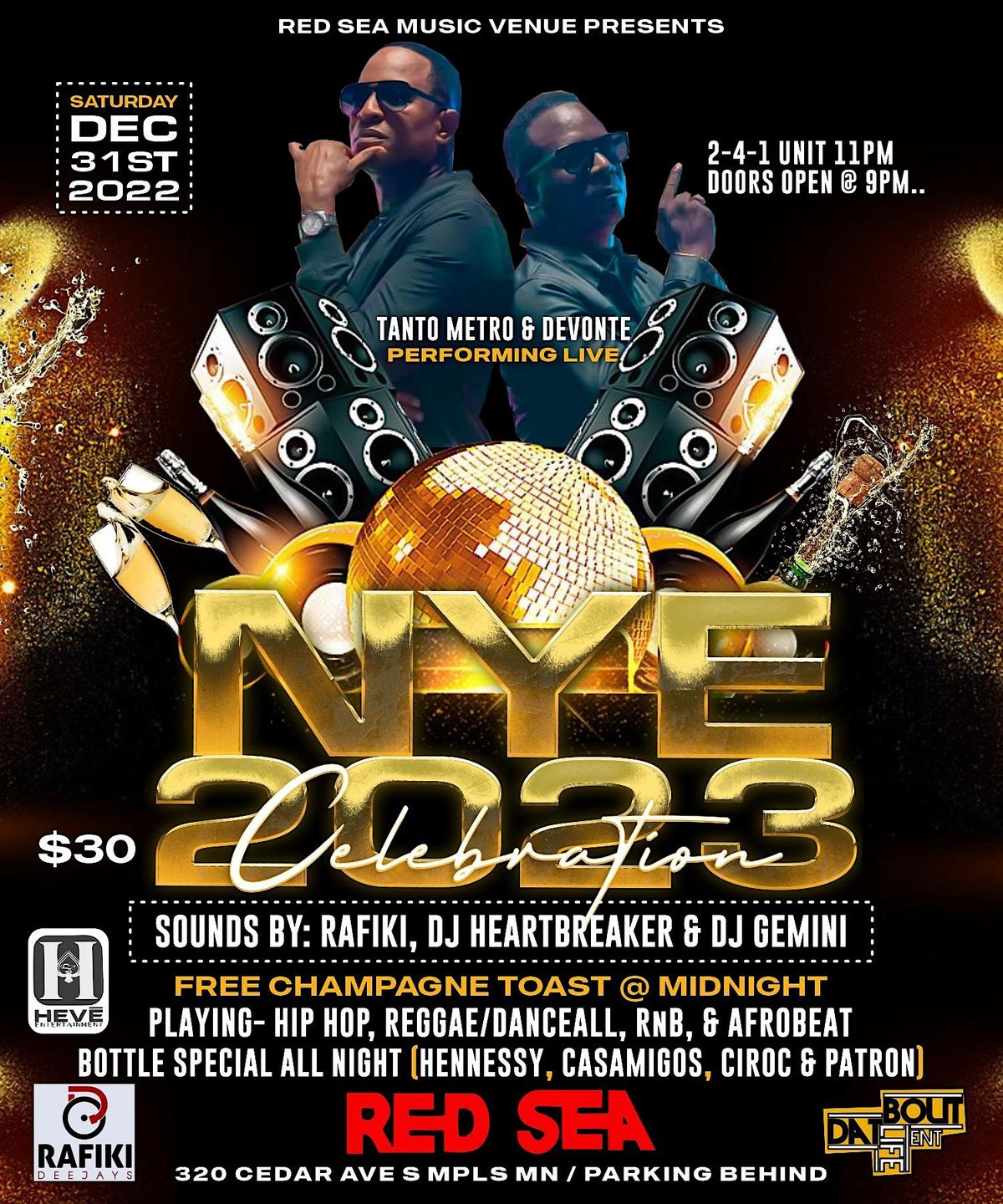 Tanto Metro & Devonte Live Performing NYE 2023, Cedar Avenue South