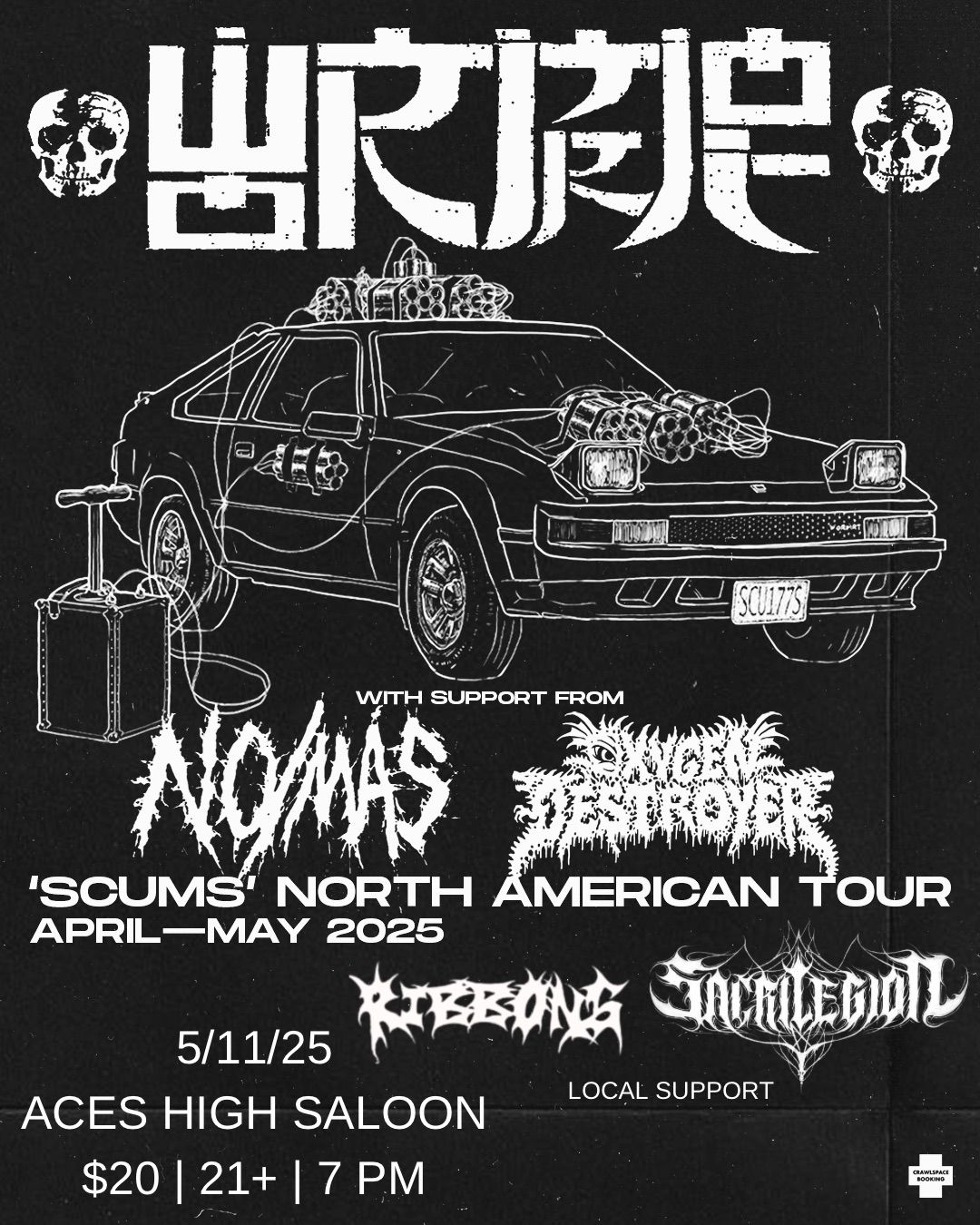 WORMROT, NO\/MAS, OXYGEN DESTROYER, RIBBONS & SACRILEGON!