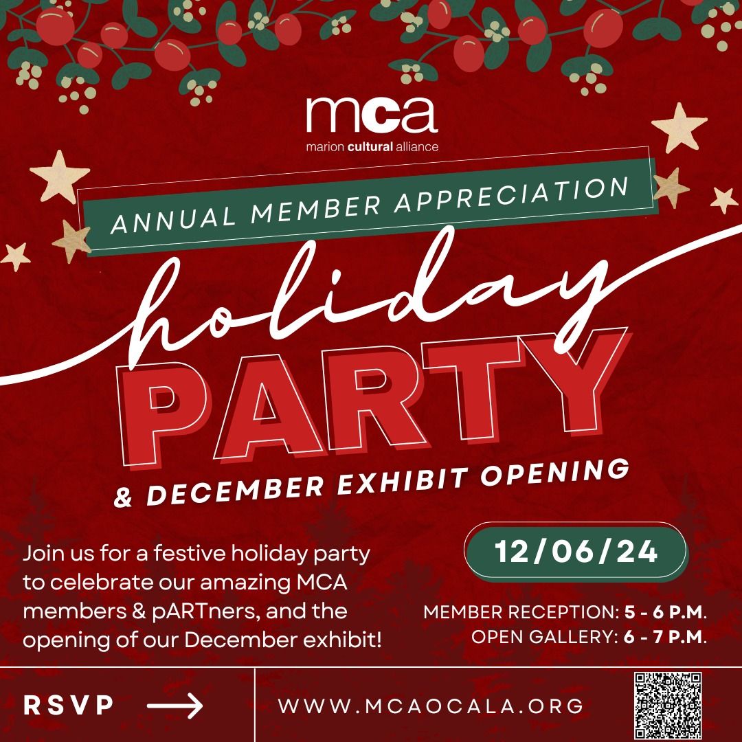 MCA Member Appreciation Holiday Party & December Exhibit Opening