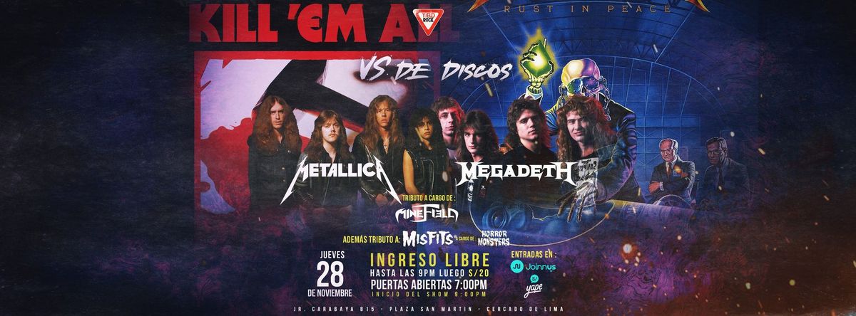 \ud83d\udd25 TRIBUTO A: METALLICA - K*ll EM ALL VS MEGADETH - RUST IN PEACE \ud83d\udd25