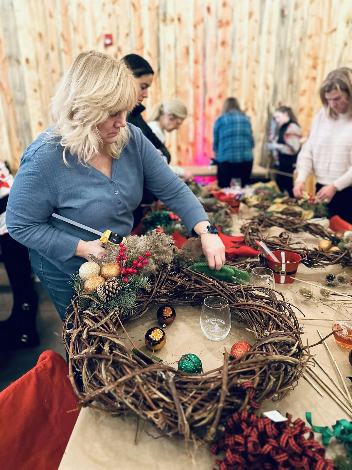 Holiday Grapevine Wreath Making Workshop + Wine