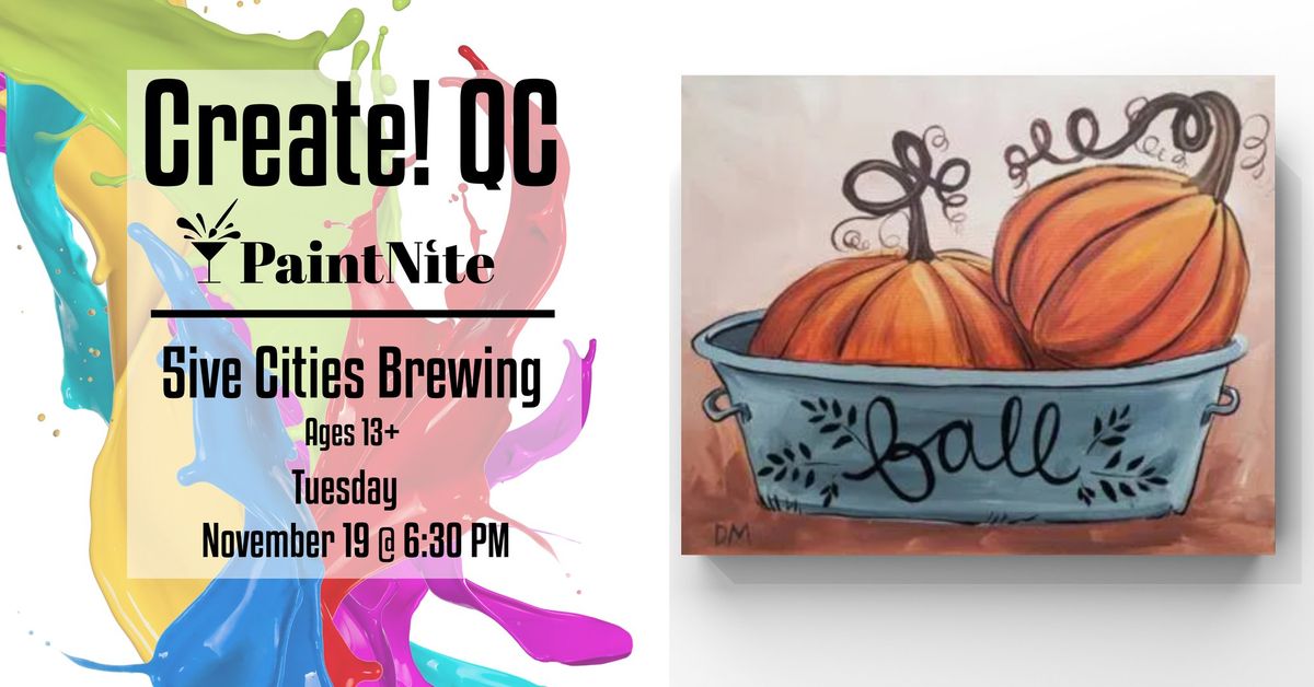 Paint Nite at Five Cities Brewing: Pumpkin Tin