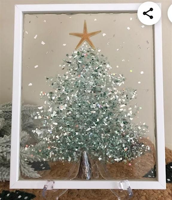 Resin beach, Christmas tree  with sea glass workshop