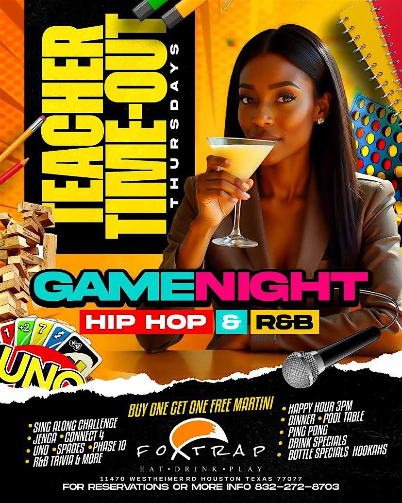 KARAOKE + Teacher Time Out | Free Martinis |Happy Hour |Hookah | Games