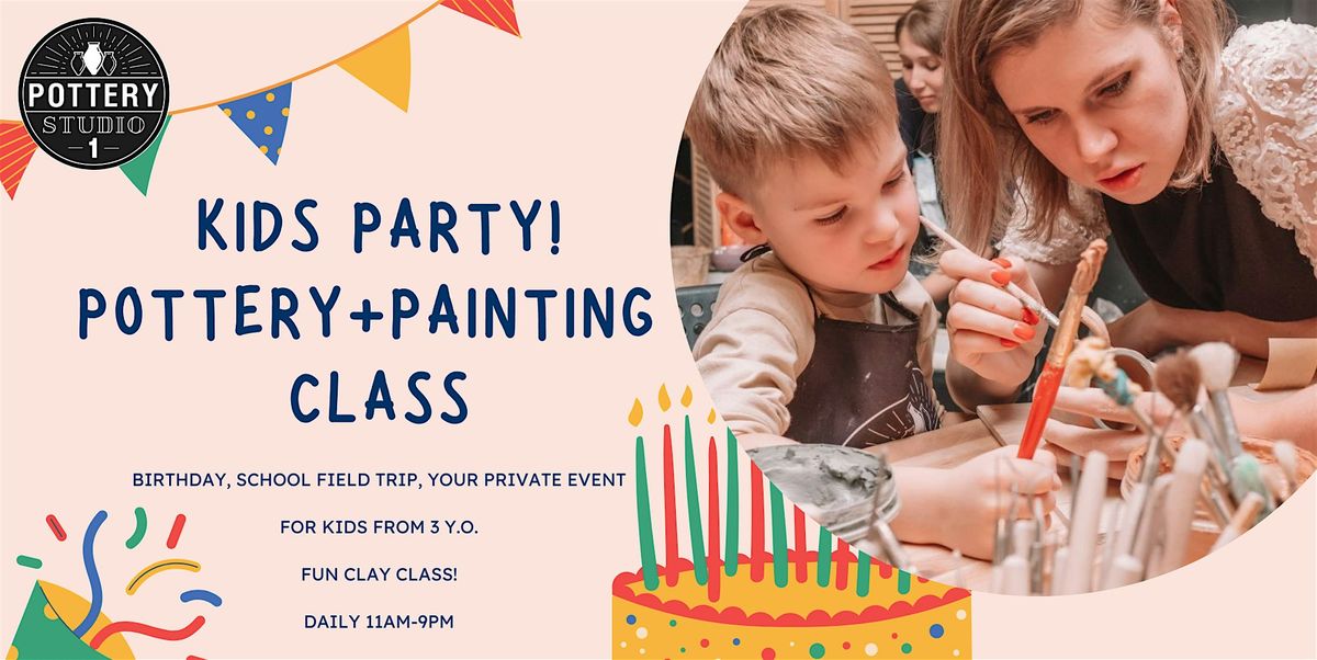 Kids' Pottery+Painting Party