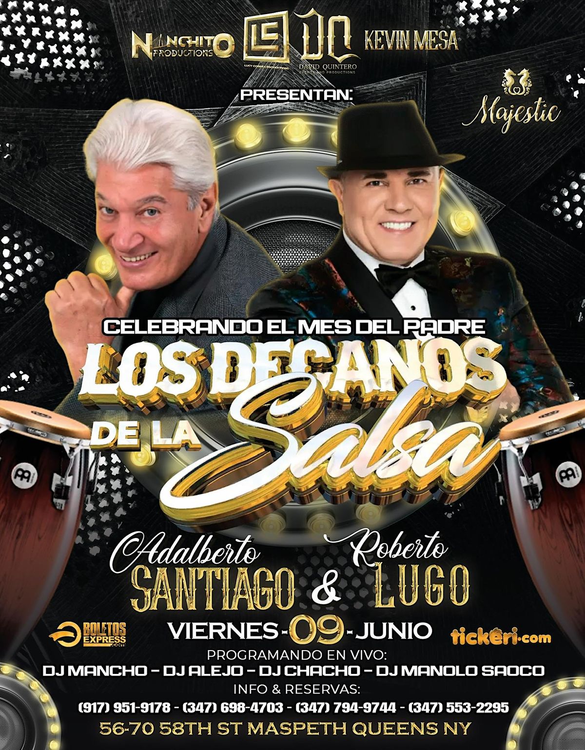 Salseros Adalberto Santiago y Roberto Lugo Concierto La Klave NY - Majestic