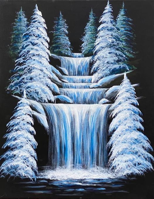 Winter Waterfall, a PAINT & SIP EVENT with Lisa