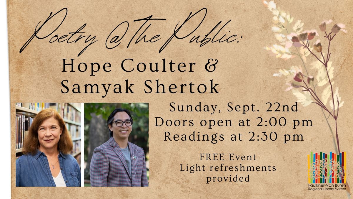 Poetry @ The Public: Hope Coulter & Samyak Shertok