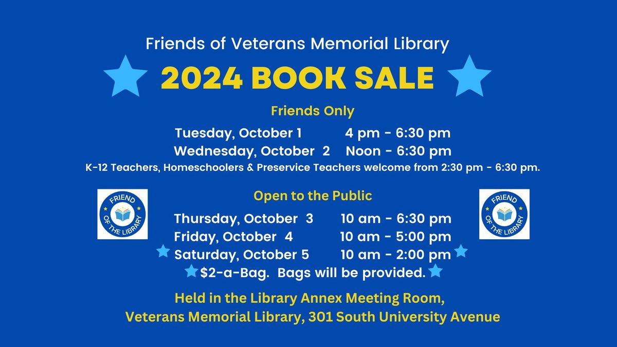 2024 Friends of VML Book Sale