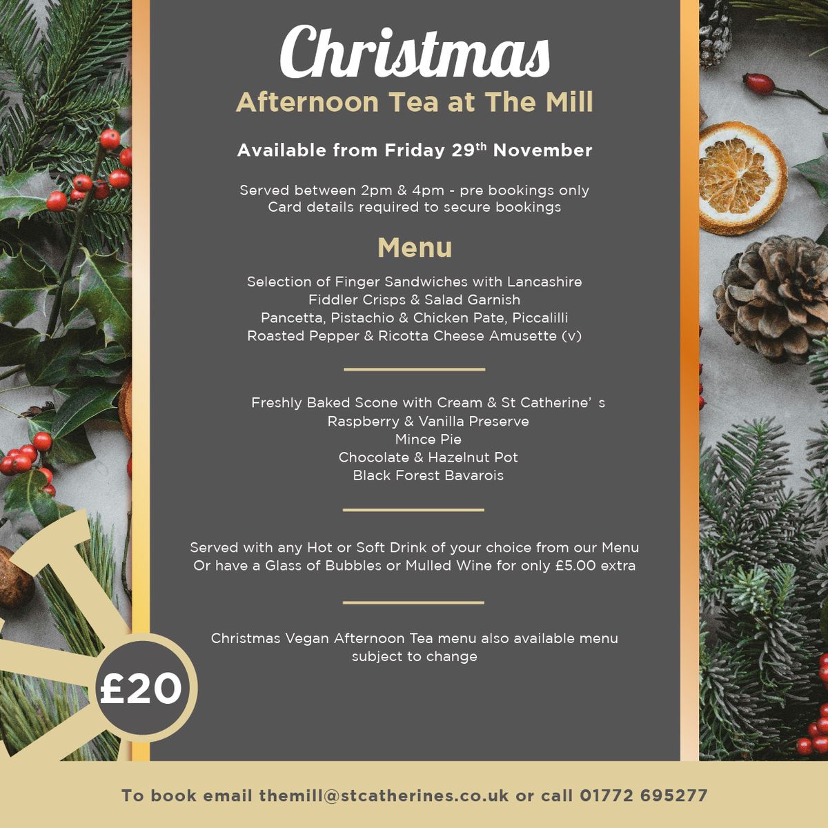 Christmas Afternoon Tea Menu