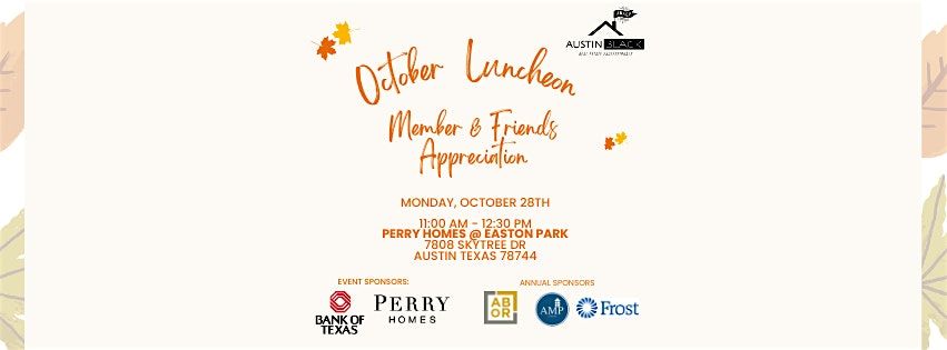 Austin Black Real Estate Professionals October Lunch and Learn