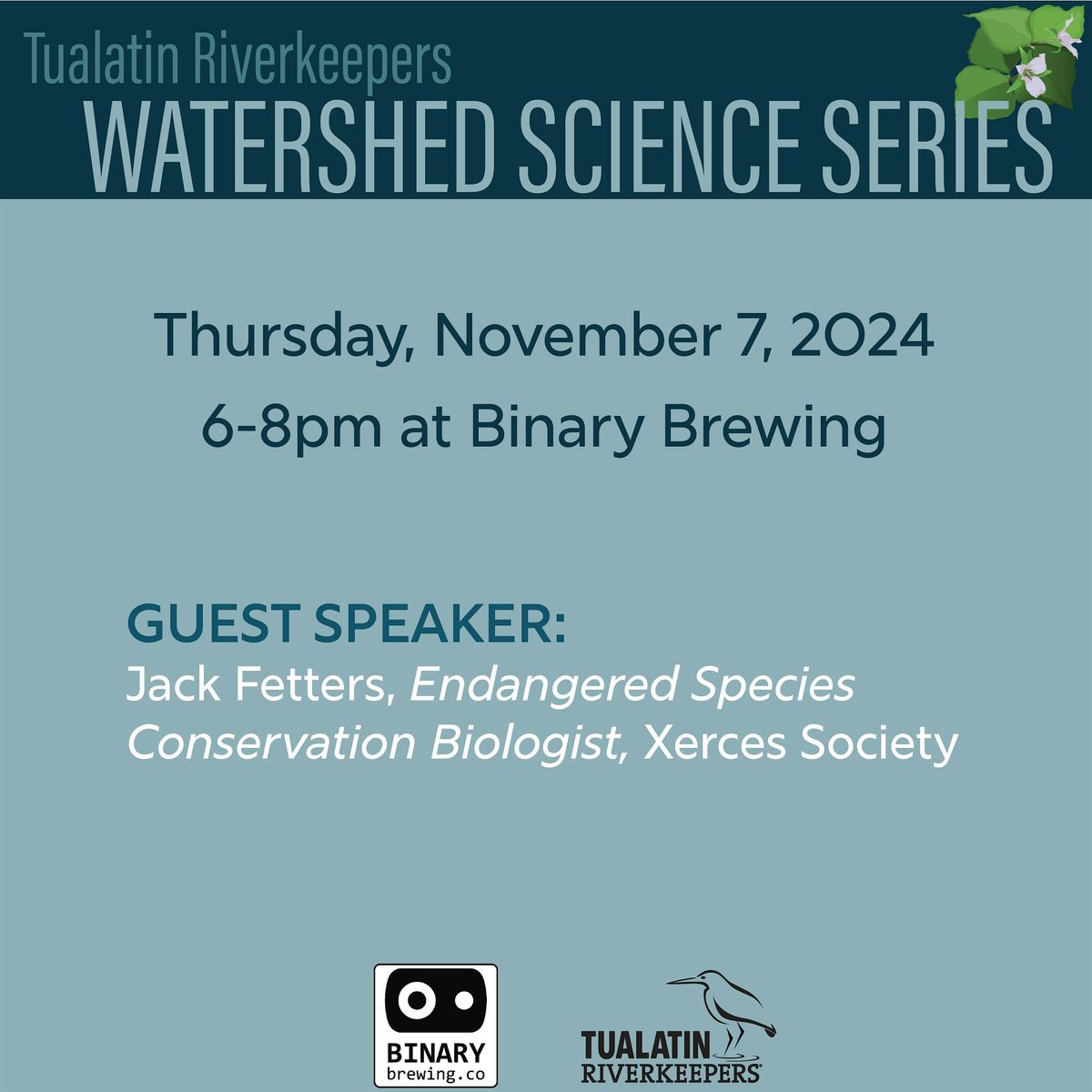 Tualatin Riverkeepers Watershed Science Series with Jack Fetters