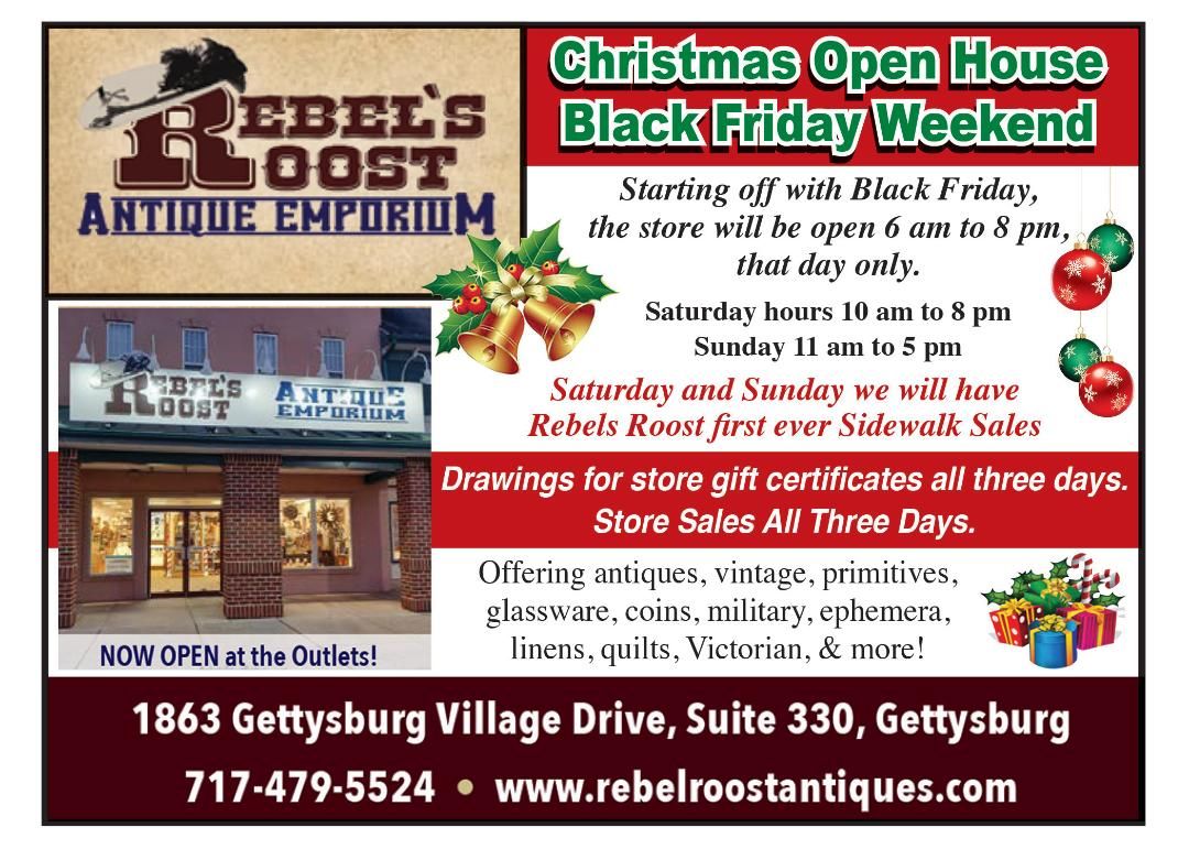 Rebel's Roost Christmas Open House Weekend!