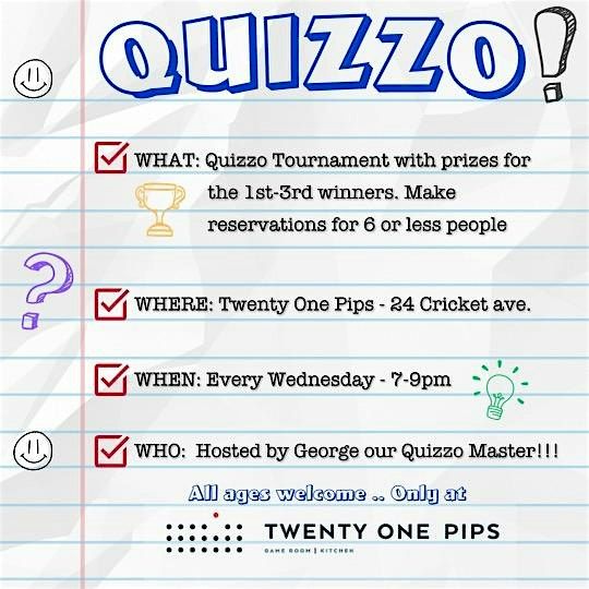 Wednesday Night Quizzo!