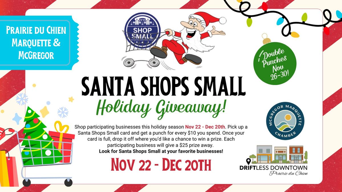 DOUBLE PUNCH DAYS! Santa Shops Small Holiday Giveaway