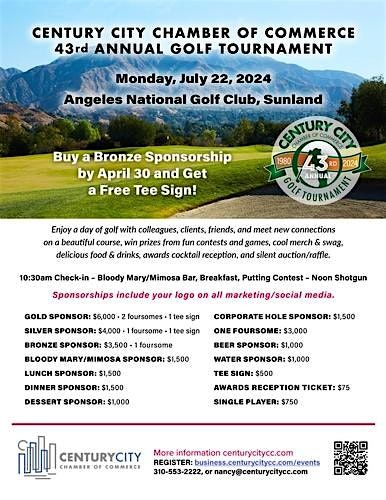 Century City Chamber of Commerce 43rd Annual Golf Tournament