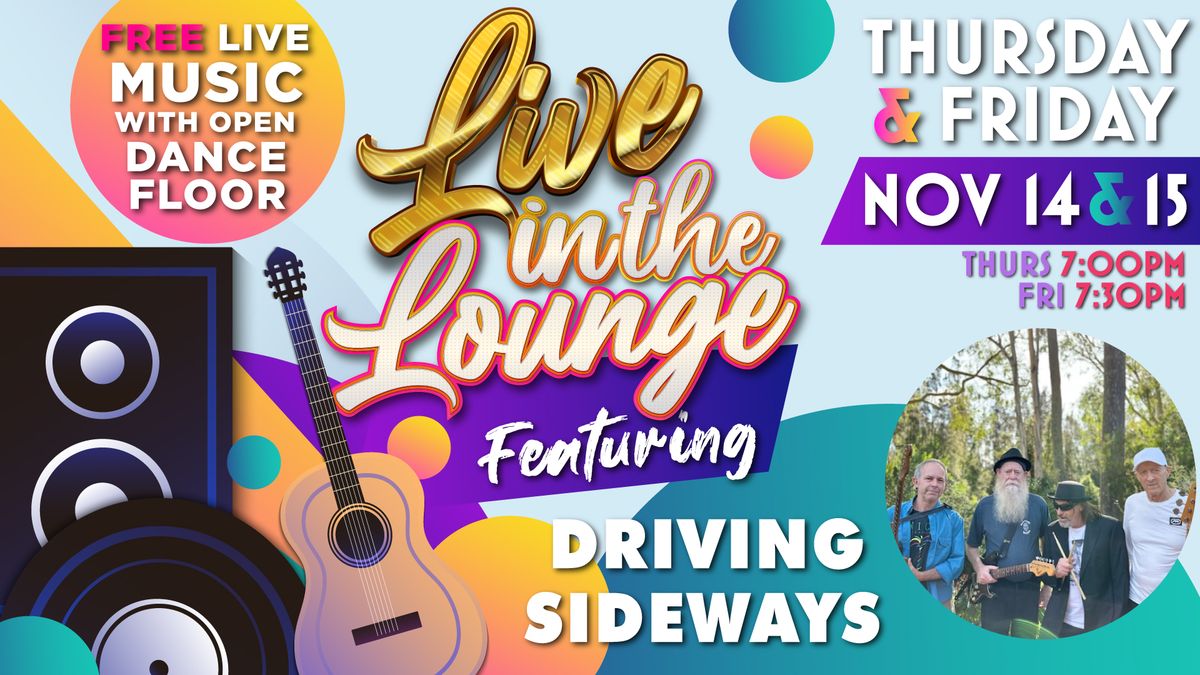 DRIVING SIDEWAYS live at Bay Soldiers November 14 & 15