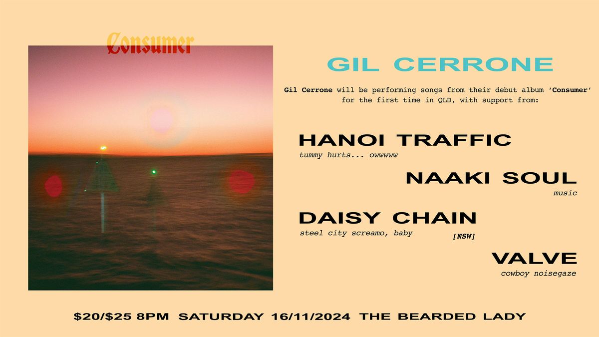 Gil Cerrone Album Launch w\/ Hanoi Traffic, Naaki Soul, Daisy Chain, Valve