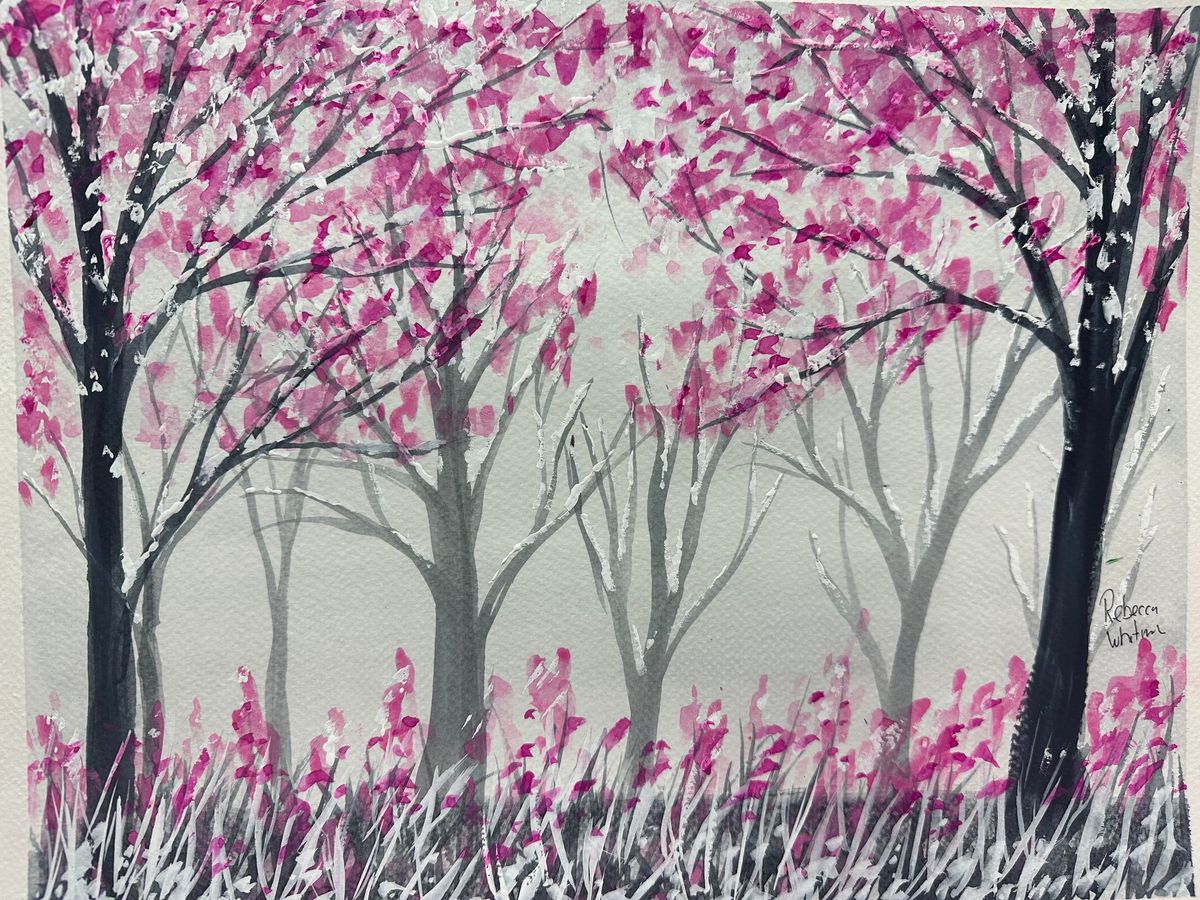 Cherry Blossom In Winter: Back to the Basic Watercolor Class