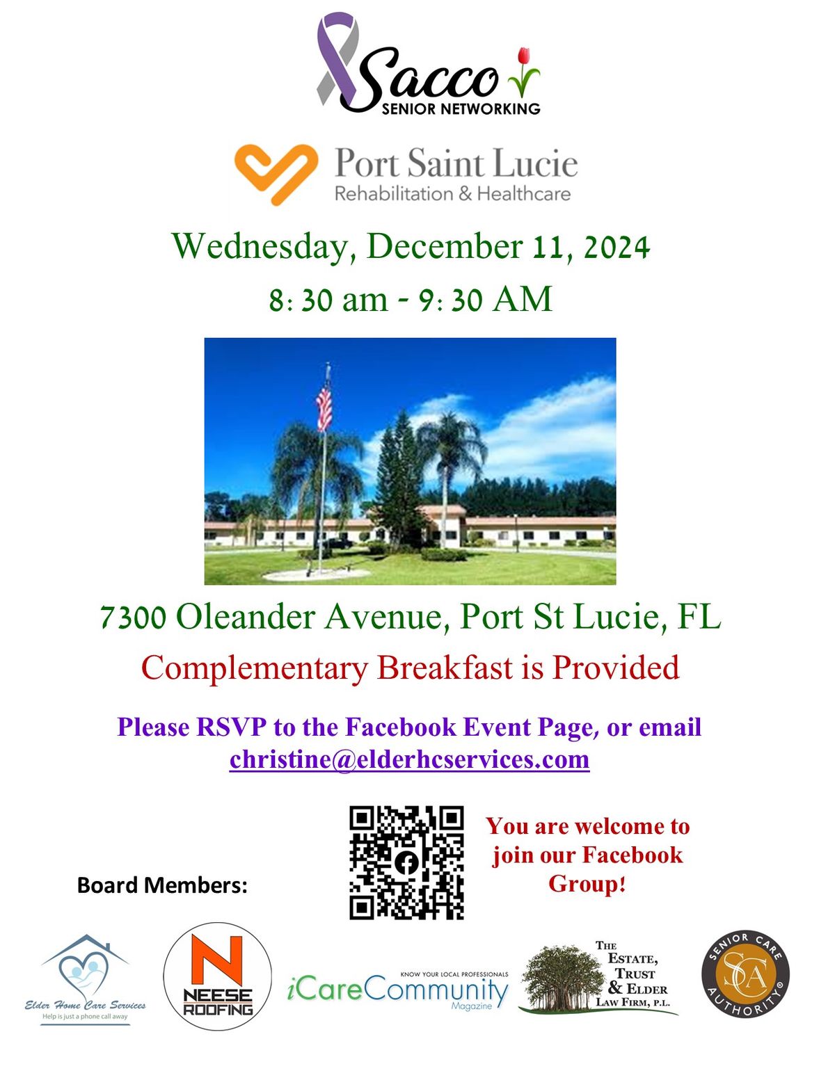 Sacco Senior Networking TC South - Hosted By Port St Lucie Rehab