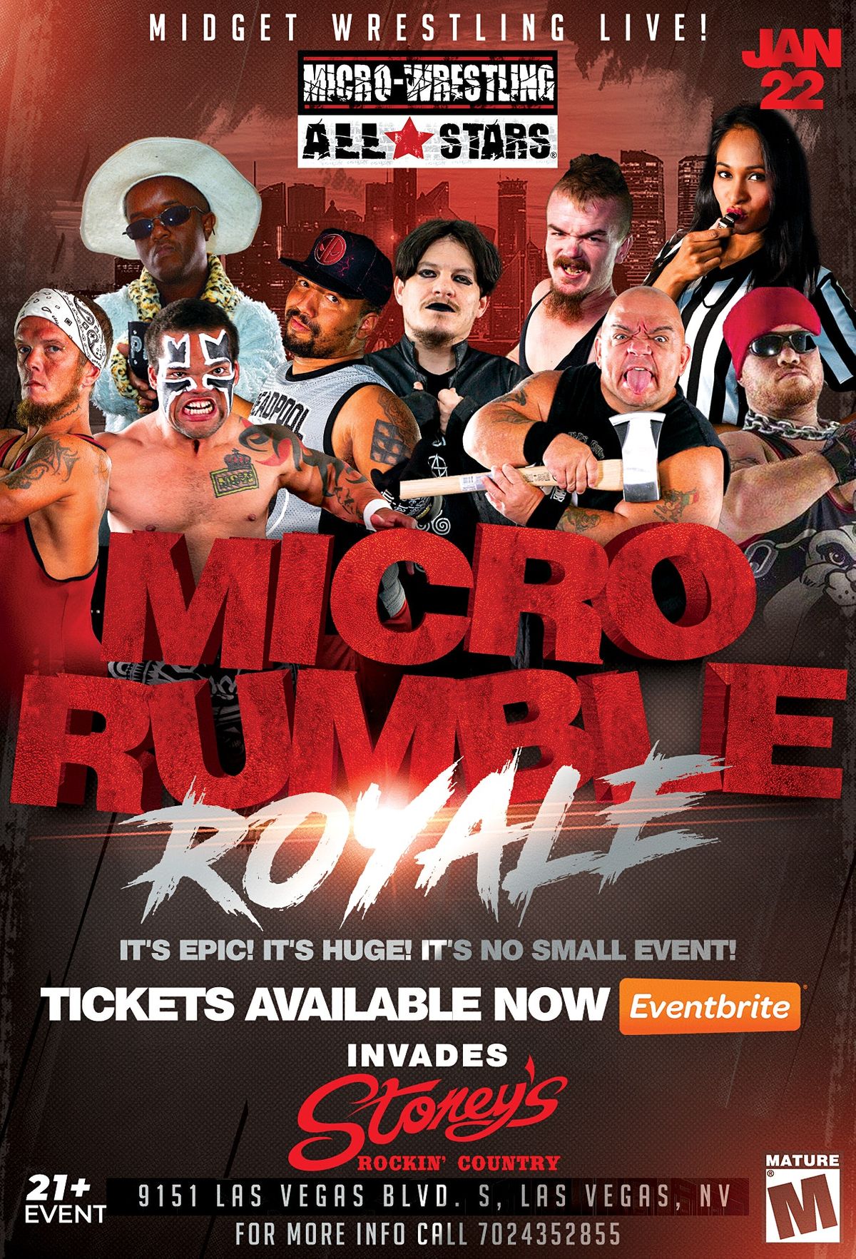 MICRO MIDGET WRESTLING MICRO RUMBLE ROYALE INVADES LAS VEGS!