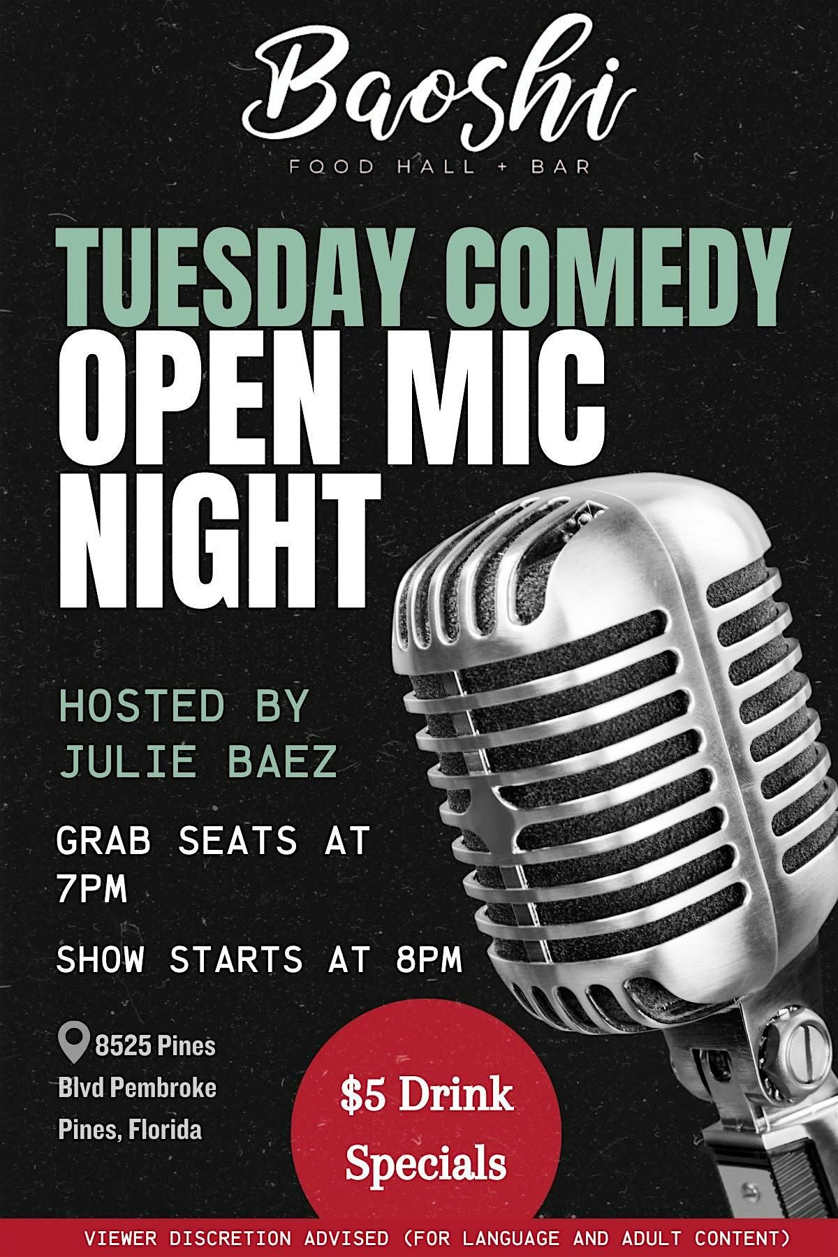 Tuesday Comedy\/Open Mic Night!