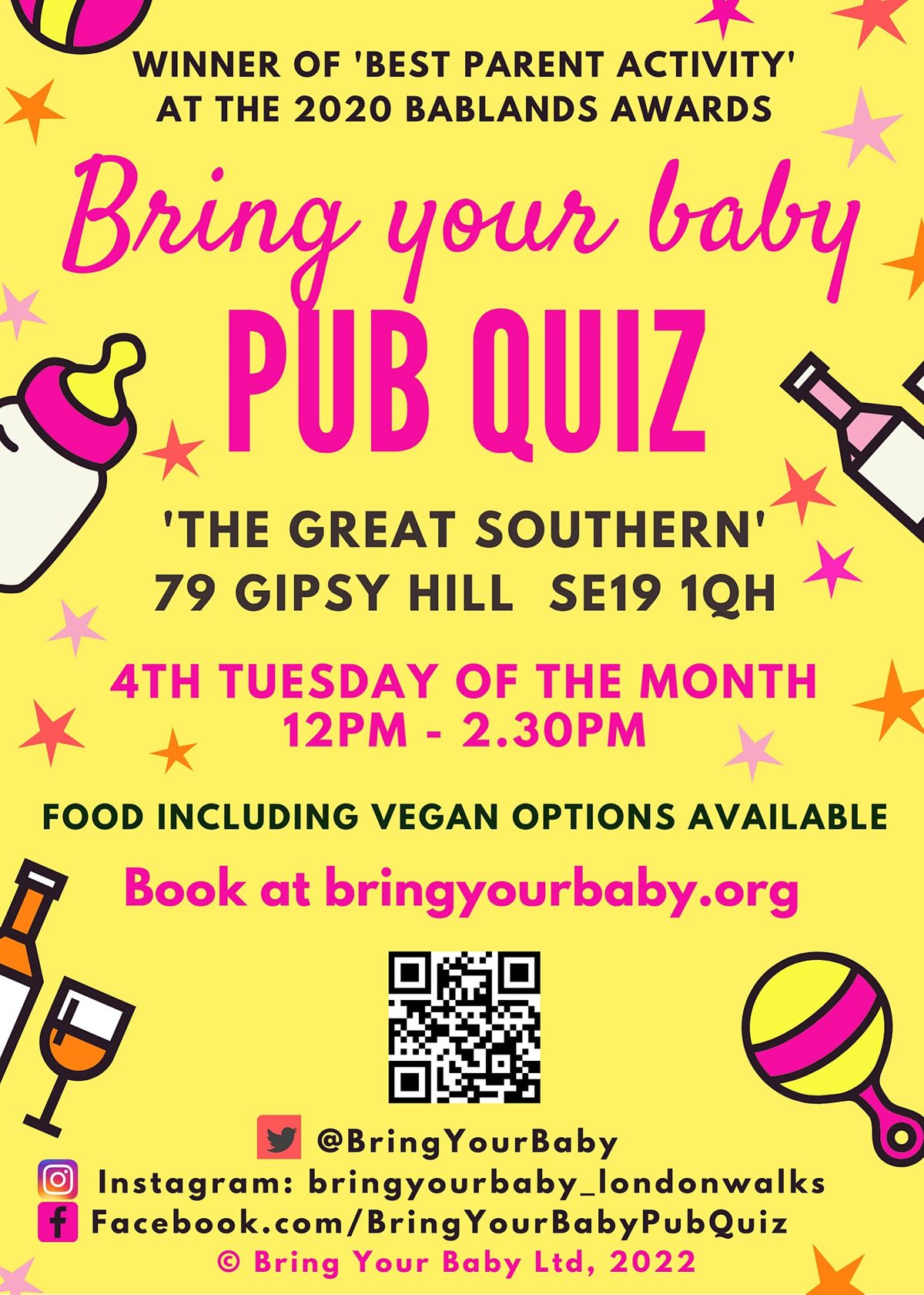 BRING YOUR BABY PUB QUIZ @ The Great Southern, GIPSY HILL \/ CRYSTAL PALACE