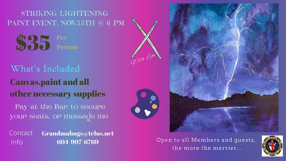 Striking Lightening Acrylic paint event