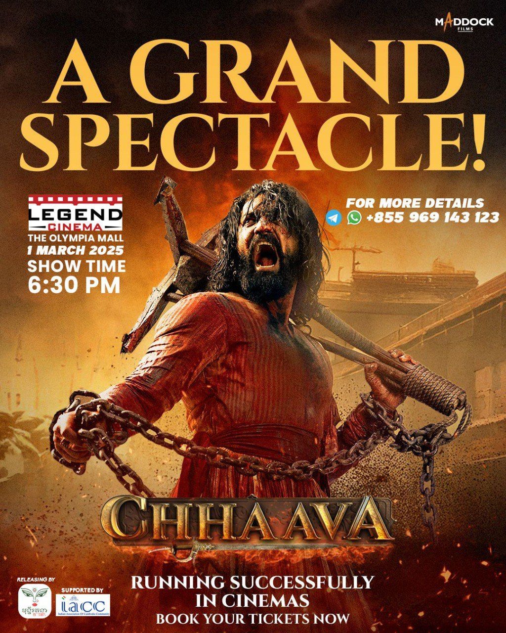 \ud83c\udfa5 Chhaava - Hindi Movie Screening with English Subtitles | 2h 35m with Interval | Dolby ATMOS \ud83d\udce2