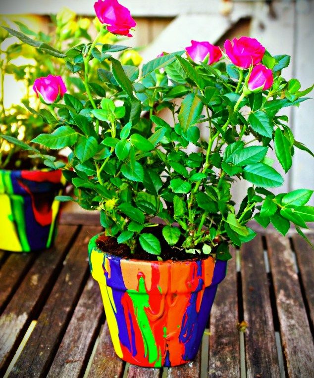 Let\u2019s Craft! Pour Painted Flowerpots in Little Red Schoolhouse
