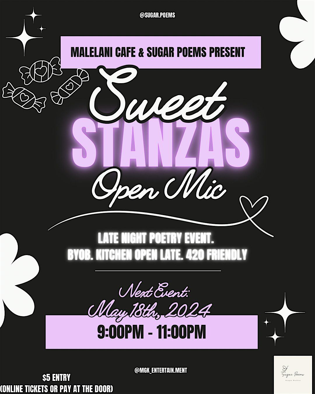 Sweet Stanzas Open Mic May