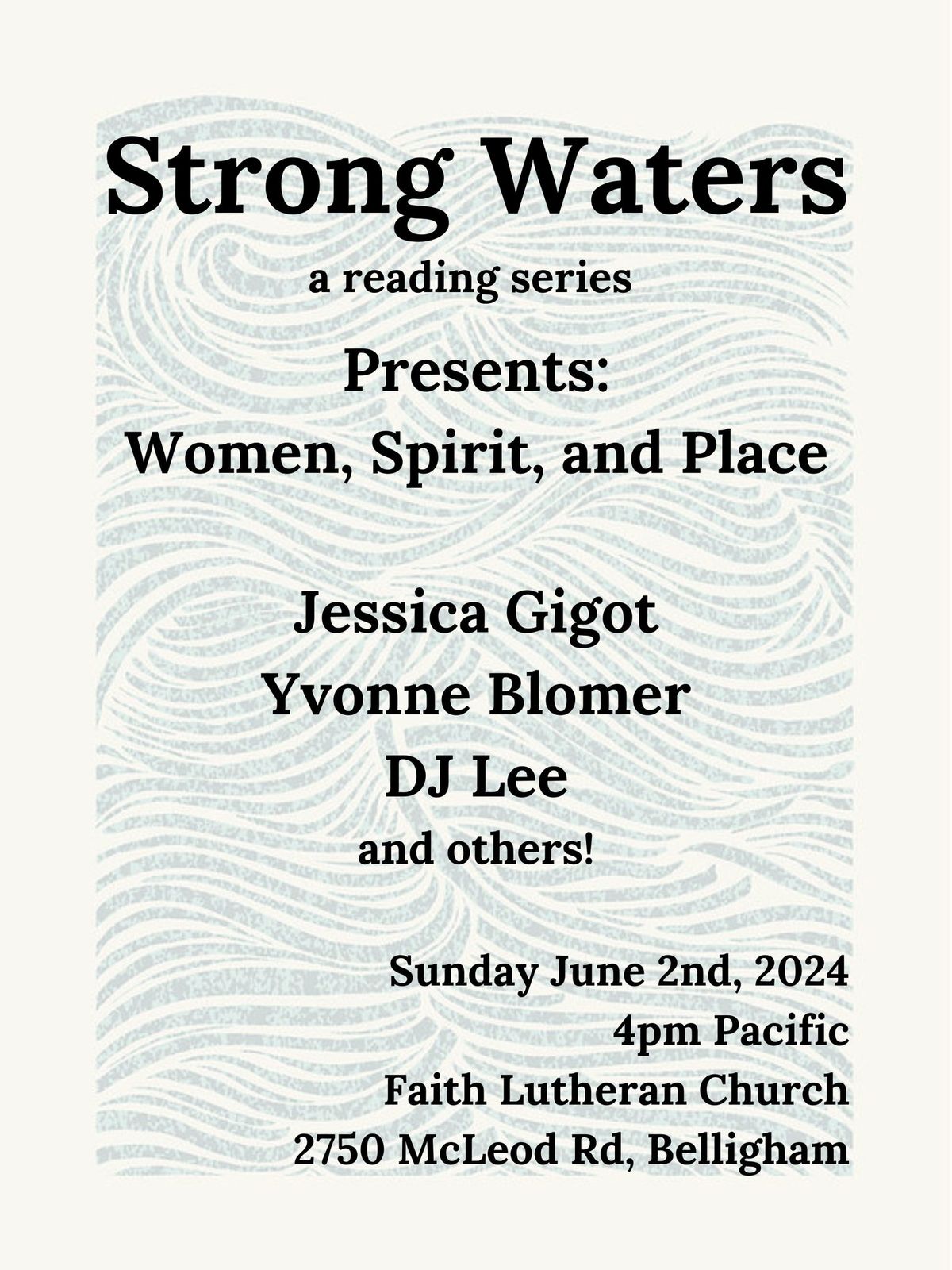 Strong Waters Reading: Women Spirit and Place