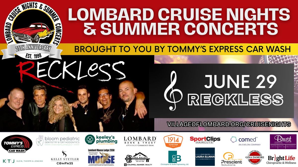Reckless at Lombard Cruise Nights & Summer Concerts