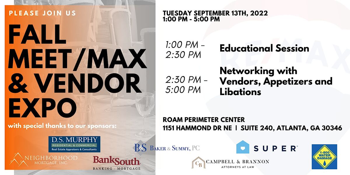 RE\/MAX Around Atlanta 2022 Fall MEET\/MAX & Vendor Expo