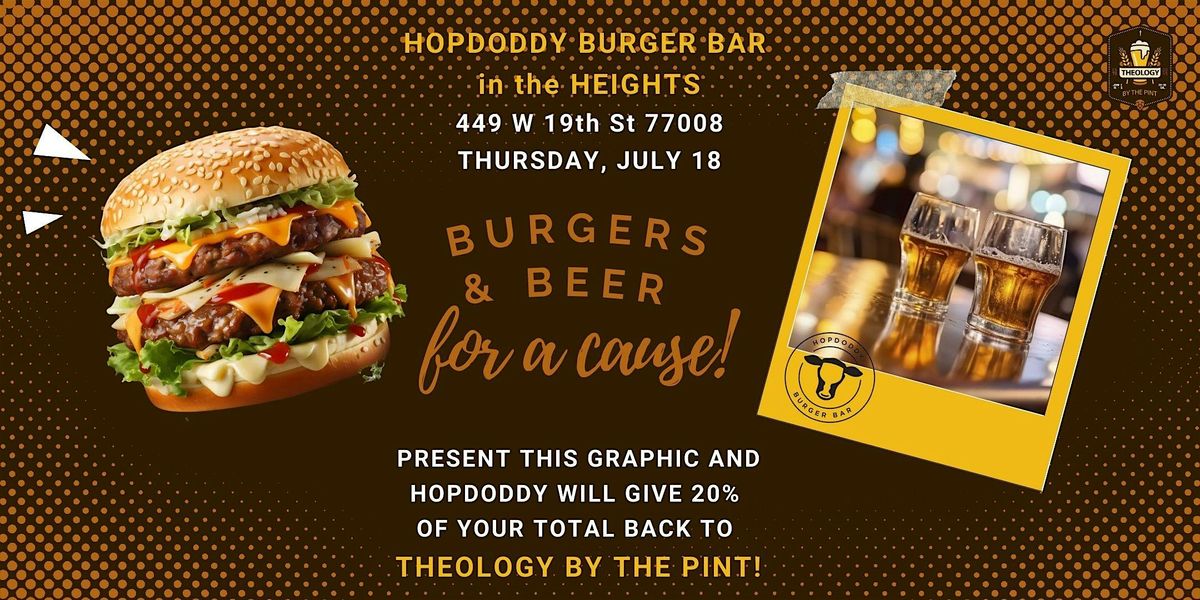 BURGERS AND BEERS for TBTP!  HopDoddy Spirit Night