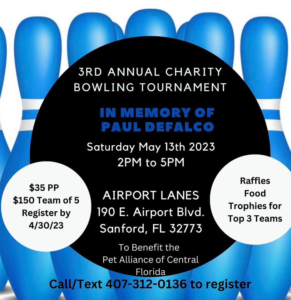 3rd Annual Charity Bowling Tournament in memory of Paul DeFalco