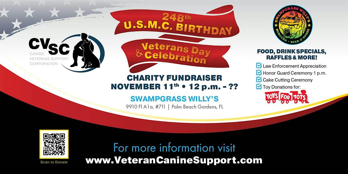 Canine Veterans Support Corporation 2024 Veteran and Marine Celebration Fundraising Event