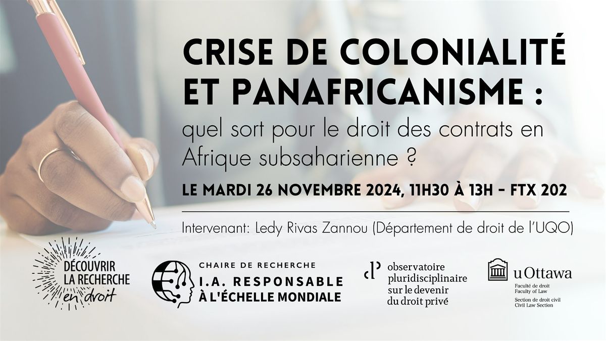 Crise de colonialit\u00e9 et panafricanisme